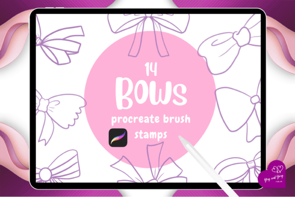 14 Bow Procreate Brush Stamps for Design