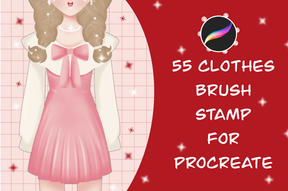 55 Clothes Brush Stamp for Procreate