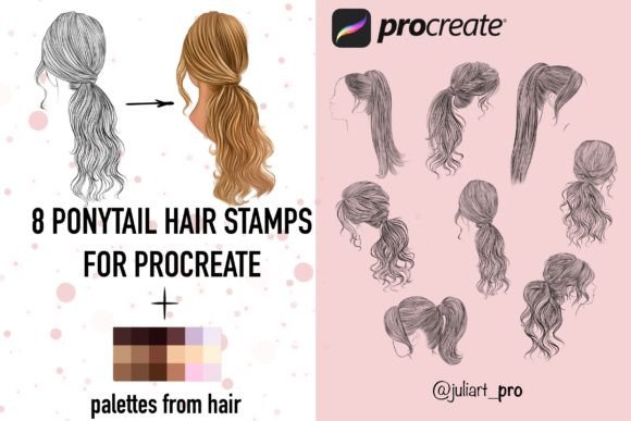 8 Ponytails Hair Stamps for Procreate: A Practical Review