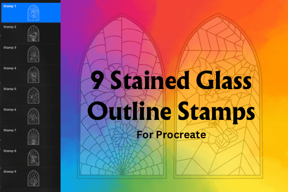 9 Stained Glass Outline Stamps: A Practical Guide for Procreate Artists