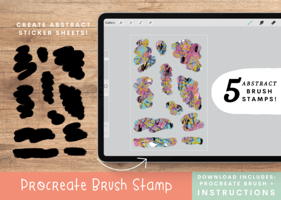 Abstract Grunge Procreate Sticker Stamp: A Workflow for Custom Planner Assets