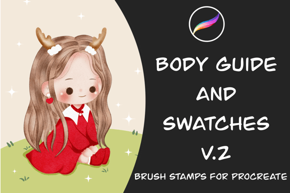 Chibi Body Guide Stamp for Procreate