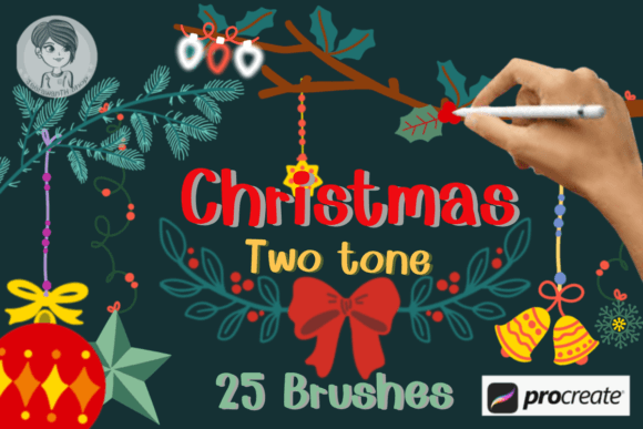 Christmas Two Tone Brush Stamps: Elevate Your Holiday Digital Art