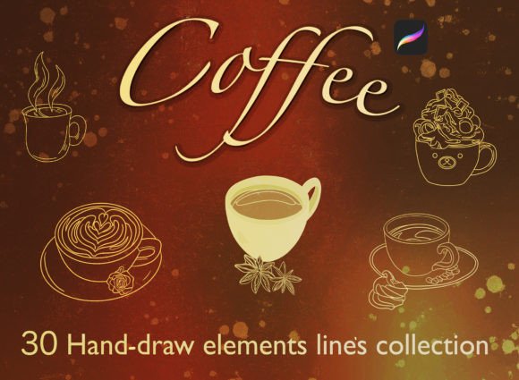 Coffee Brush Stamps for Procreate