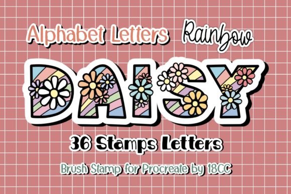 Daisy Rainbow Letters for Procreate