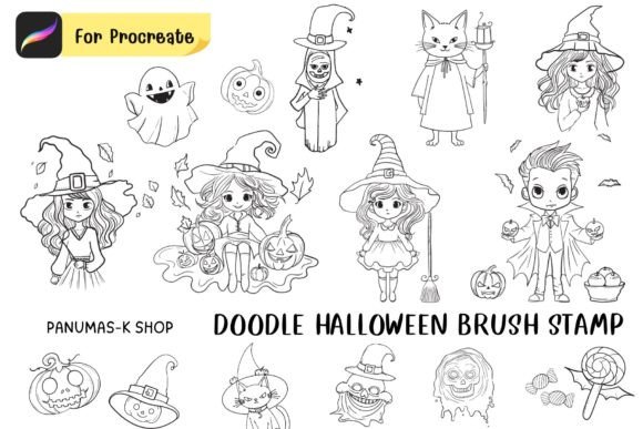 Doodle Halloween Brush Stamp: A Strategic Asset for Digital Creators