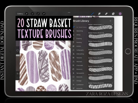 Evaluating the Woven Basket Procreate Texture Brush Set for Digital Fashion Illustration