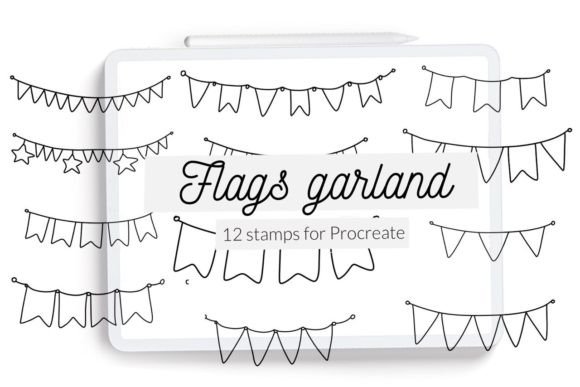 Flags Garland. Party Garland with Flags.