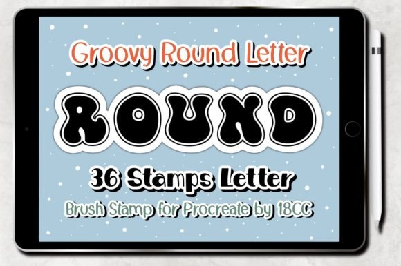 Groovy Round Letter Procreate Stamp Guide