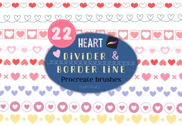 Heart Border Divider Brush Procreate: Elevating Digital Art with Romantic Aesthetics