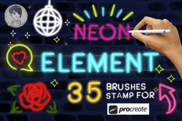 Neon Element Brush Stamps for Procreate: A Creator's Guide