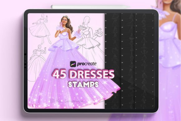Procreate Dresses Stamps: A Practical Fashion Illustration Tool