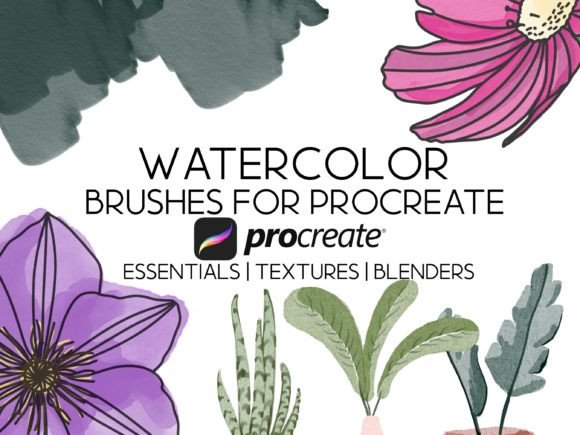 Procreate Watercolor Brush Set for Designers