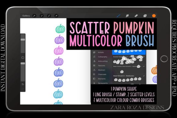 Pumpkin Multicolor Line Scatter Brush