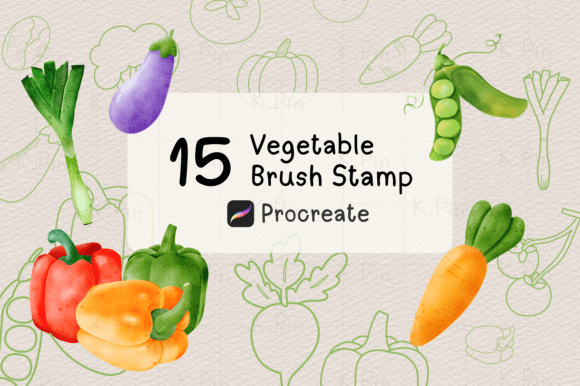 Revolutionizing Digital Illustration with 15 Brush Stamp Procreate, Vegetables