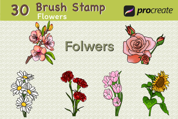 Unleashing Creative Efficiency with 30 Brush Stamp Flowers V.1 for Professional Digital Art
