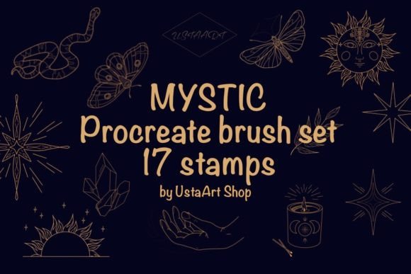 Unlocking Cosmic Creativity with Mystic Symbols Stamp Brush Procreate Sun