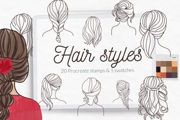 Woman Portrait Hairstyles Stamps: Elevating Digital Art